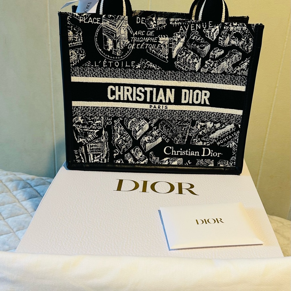 Christian Dior Black and White Tote Bag
